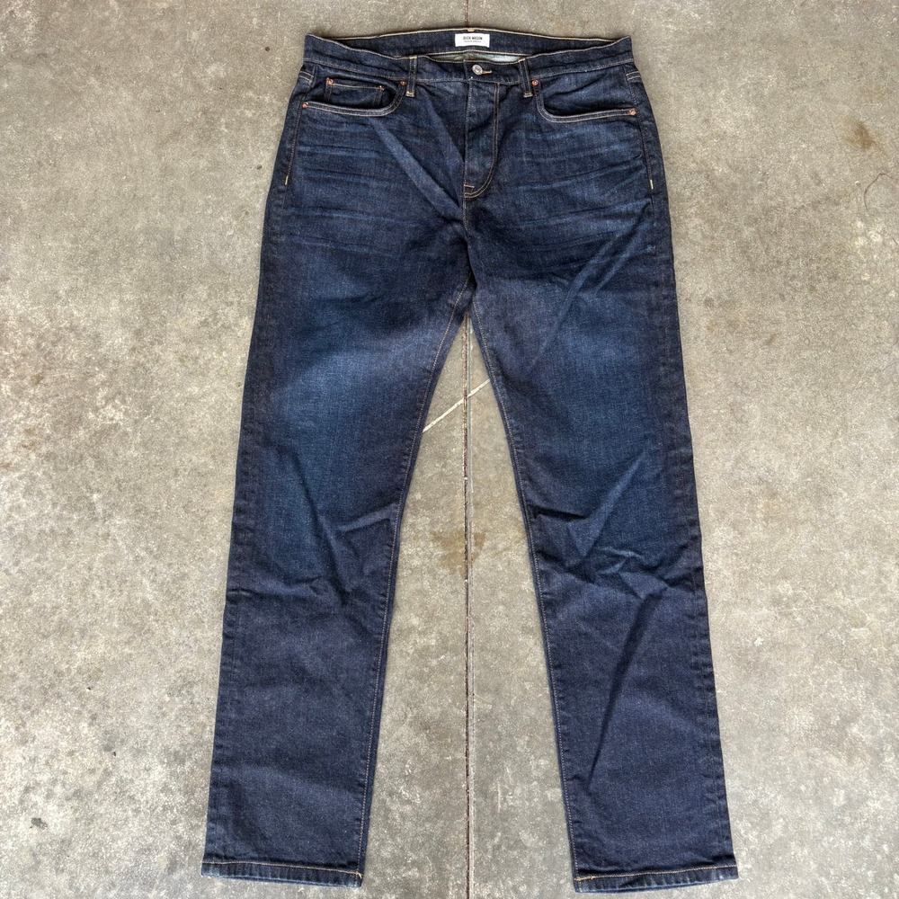 Buck Mason Standard Fit Jeans Men's 36" Blue Denim Dark Wash Stretch Classic